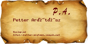 Petter Arétász névjegykártya